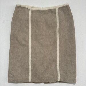 Proenza Collab W Target Tan Wool Pencil Skirt, Size 3 NWOT‎ 24x20 SLIT 8.5"